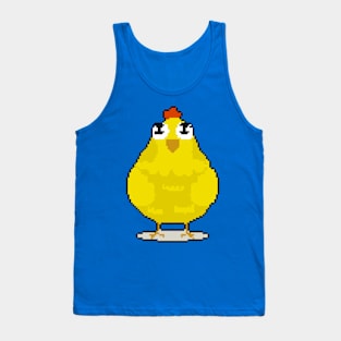 Chicken Charisma: Pixel Art Chicken Design for Quirky Fashion Tank Top